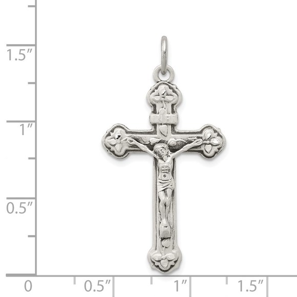 Million Charms 925 Sterling Silver Antiqued INRI Crucifix Necklace Charm Pendant - Picture 3 of 4